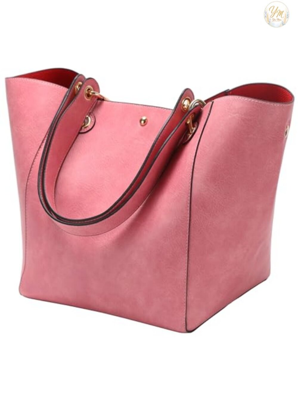 Large Work Tote Bag Vegan Leather Bucket Satchel Women Handbag